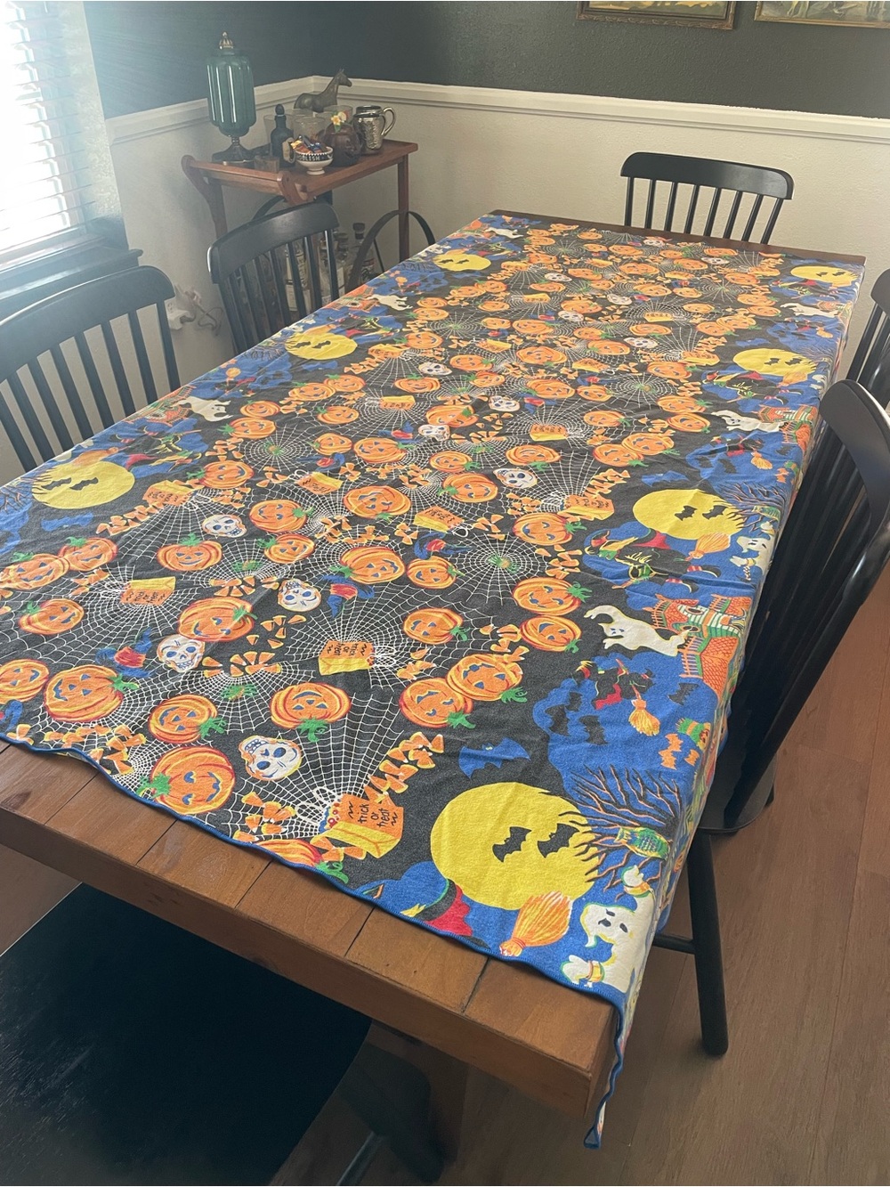 1993 W.C. Designs Spooky Hollow Halloween Tablecloth vintage
